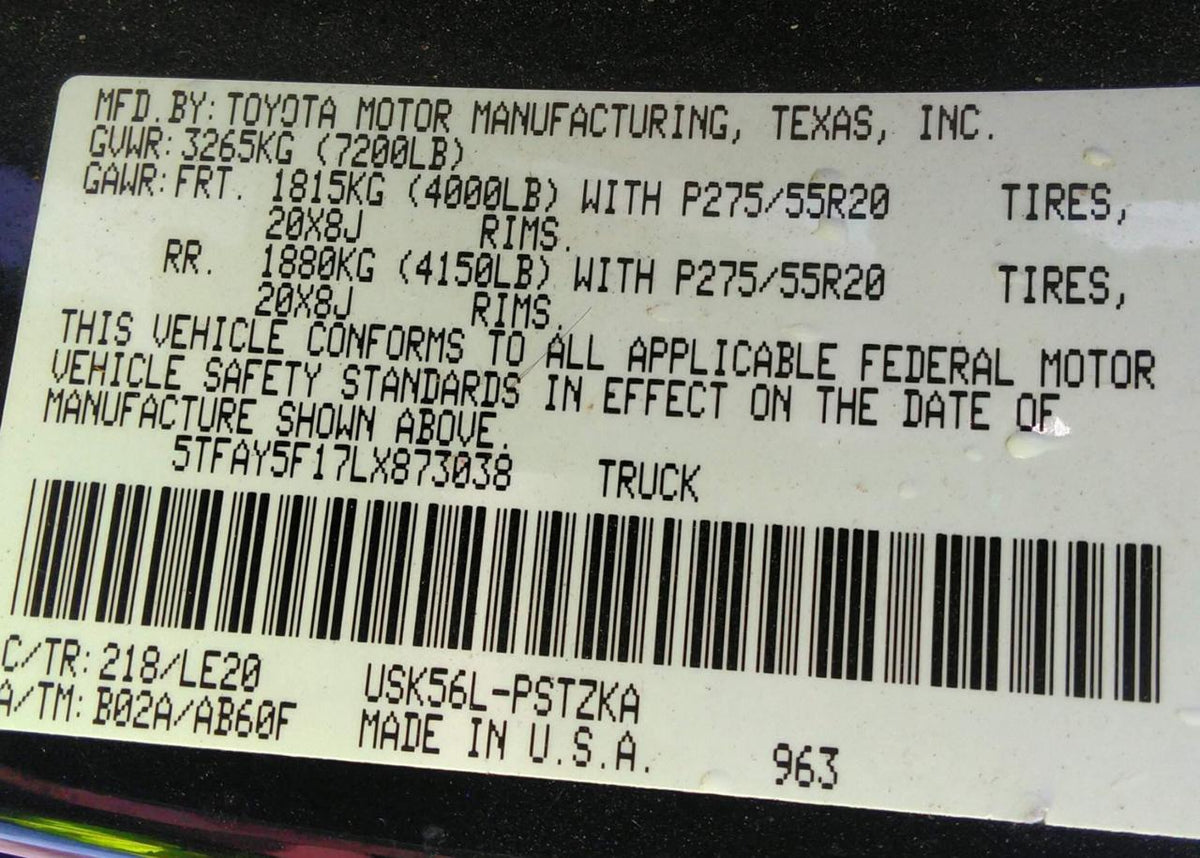 5TFAY5F17LX873038 - 2020 Toyota Tundra 4wd Platinum
