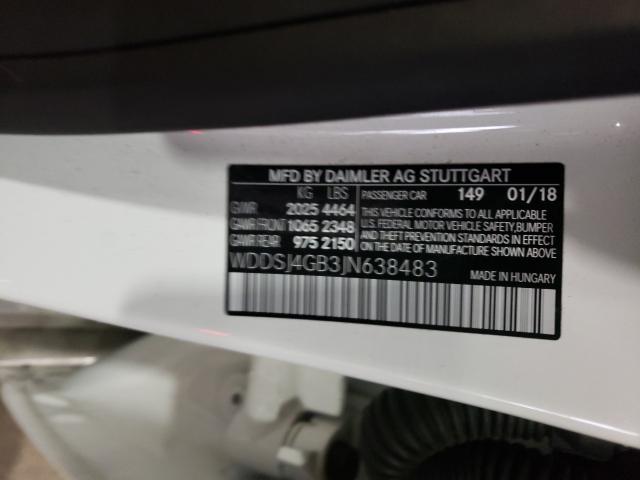 WDDSJ4GB3JN638483 - 2018 Mercedes-benz cla-class
